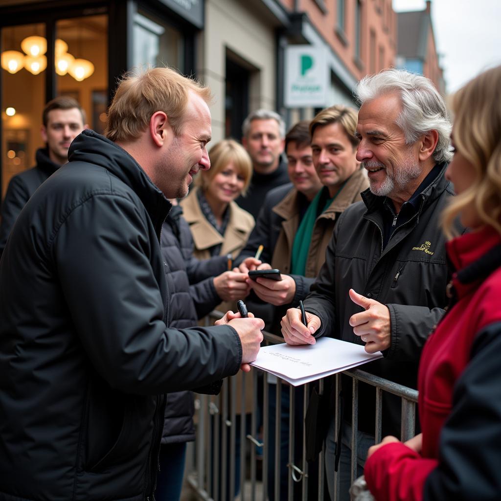 Erling Haaland interacting with fans