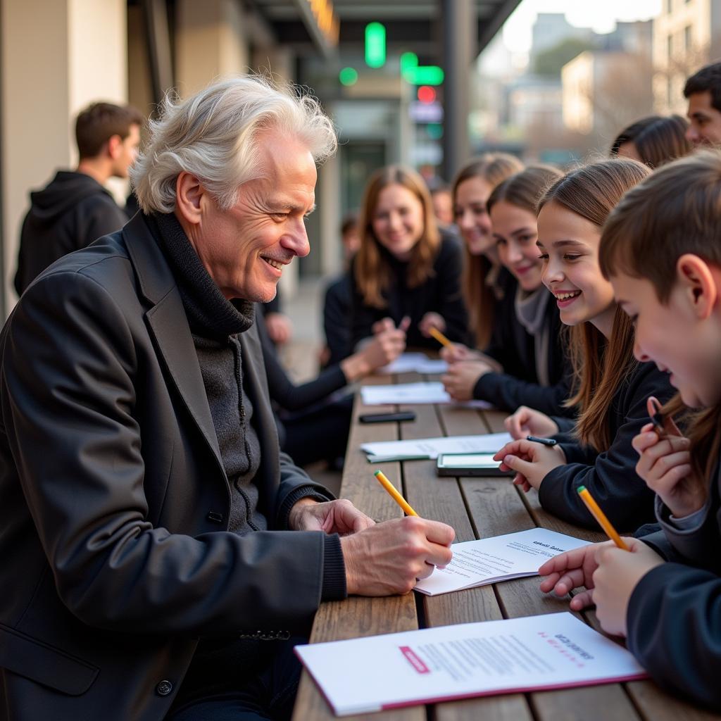 Erling Haaland interacts with fans