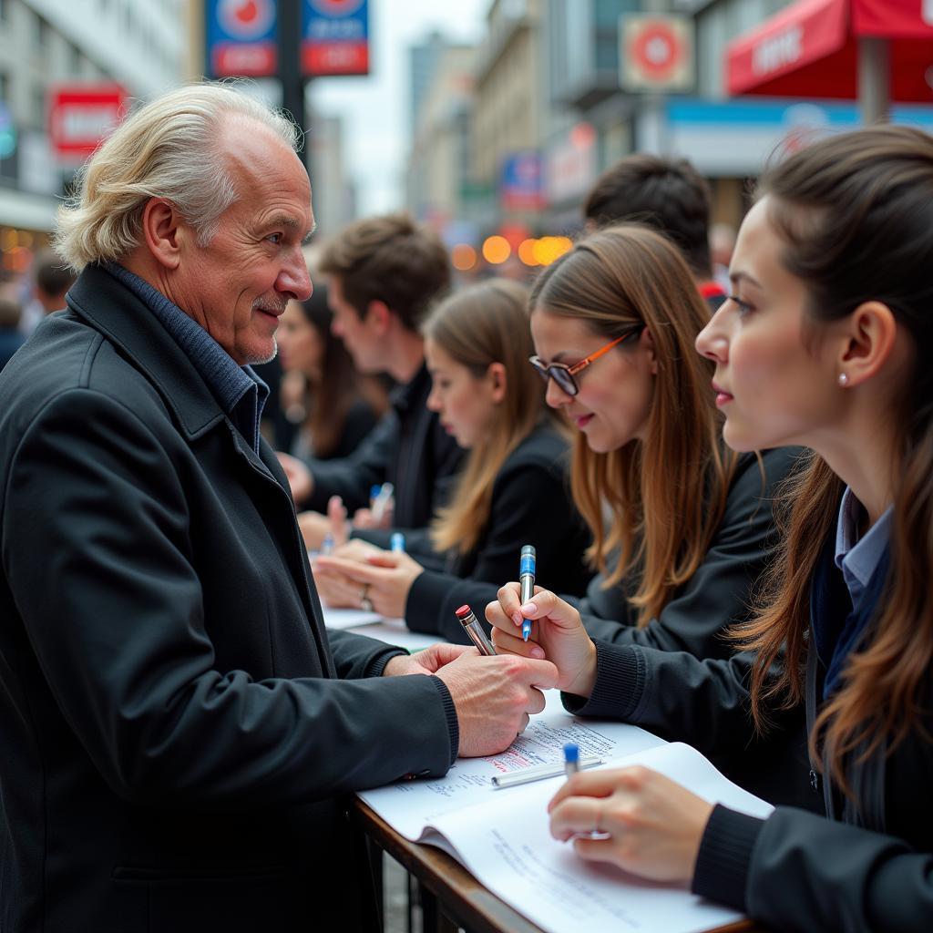 Erling Haaland interacts with fans