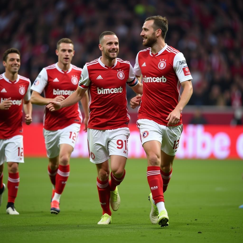 Haaland celebrates a goal for 1. FC Köln