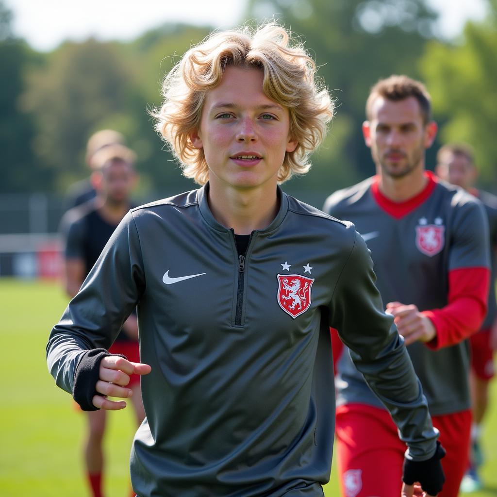 Haaland in training with 1. FC Köln