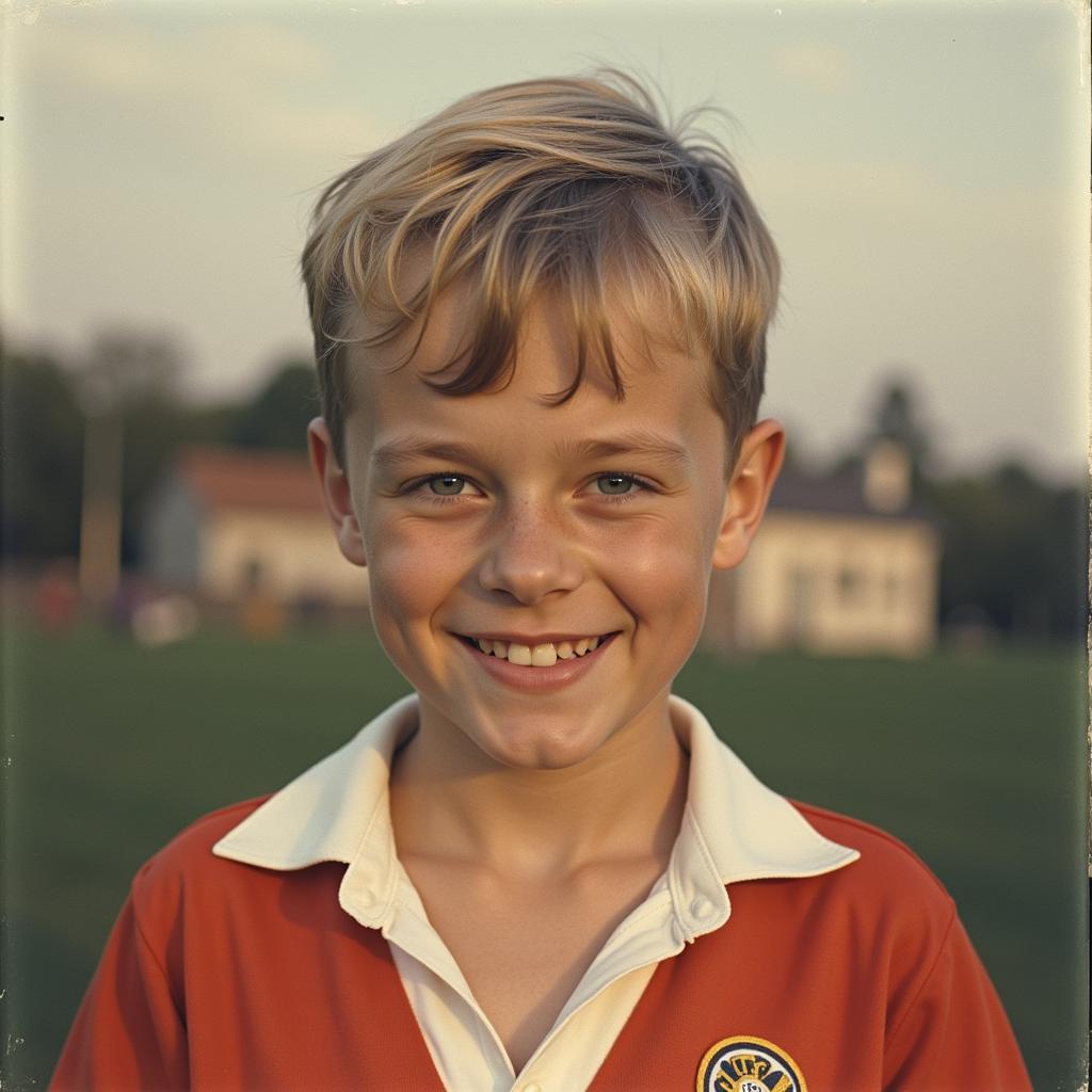 Young Erling Haaland in a Leeds United shirt