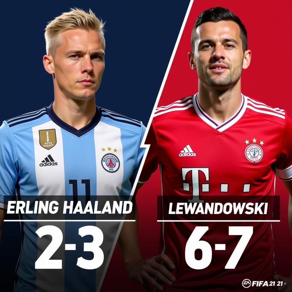 Haaland and Lewandowski FIFA 21 Comparison