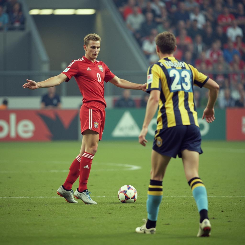 Haaland lining up to take a free-kick