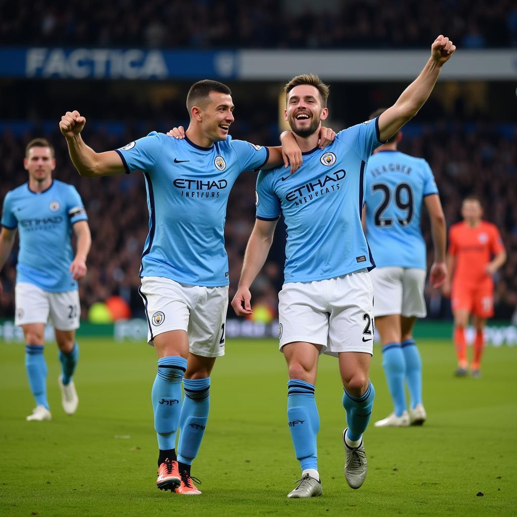 Haaland Celebrates a Goal for Manchester City