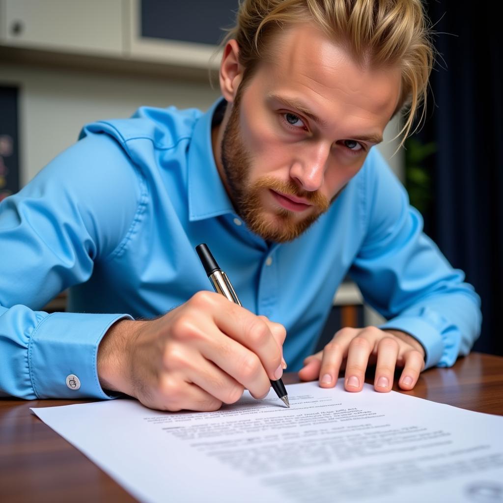 Haaland signing his Manchester City contract