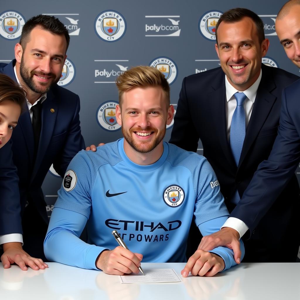 Haaland signing his Man City contract