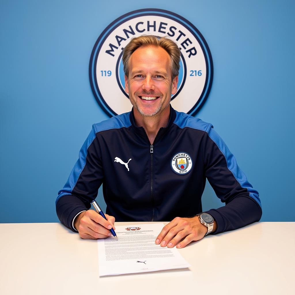 Haaland signing his Manchester City contract