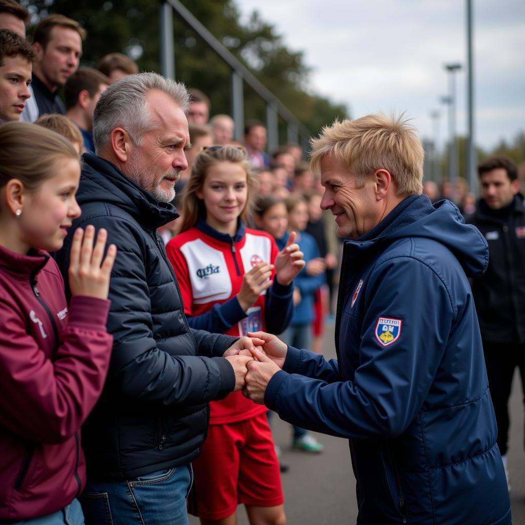 Erling Haaland interacts with Manchester City fans 