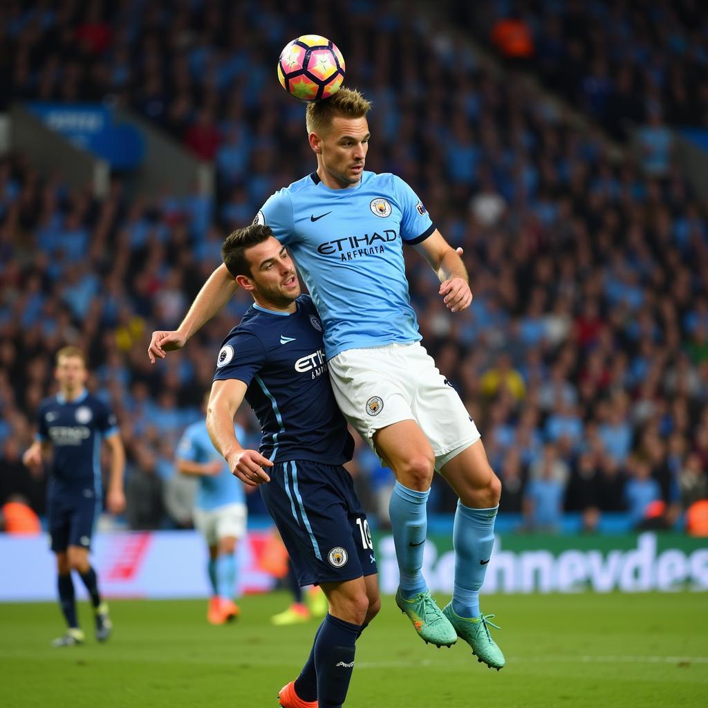 Haaland scores a powerful header for Manchester City