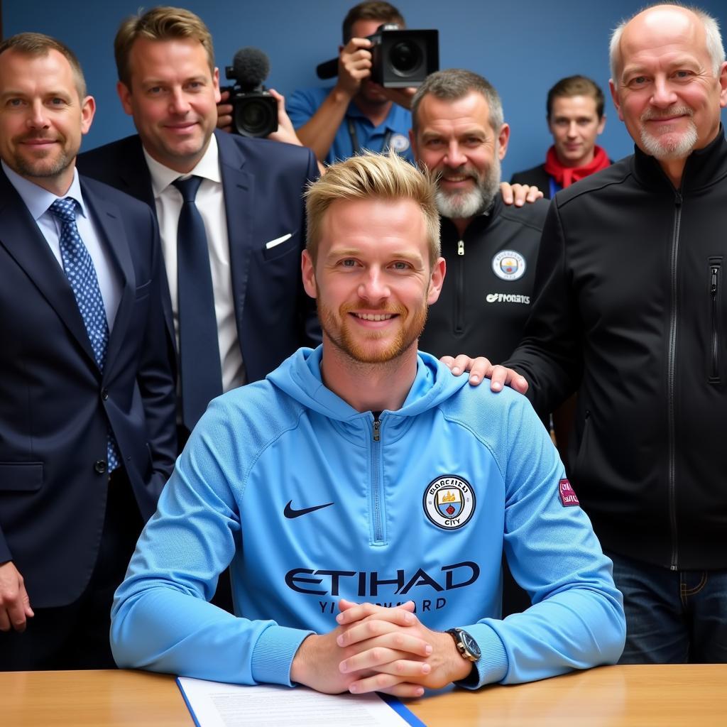 Haaland signing his Manchester City contract