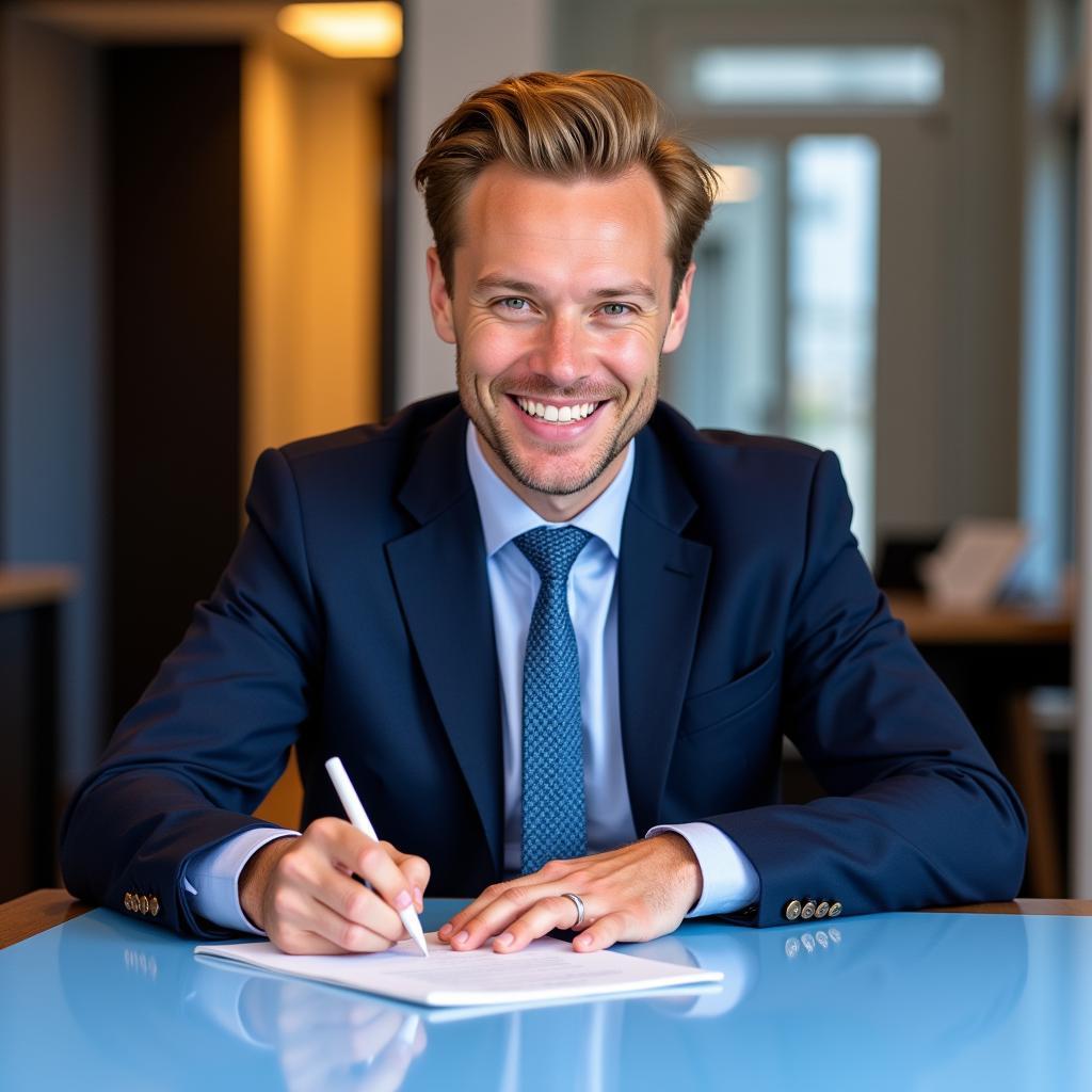 Haaland signing his Manchester City contract