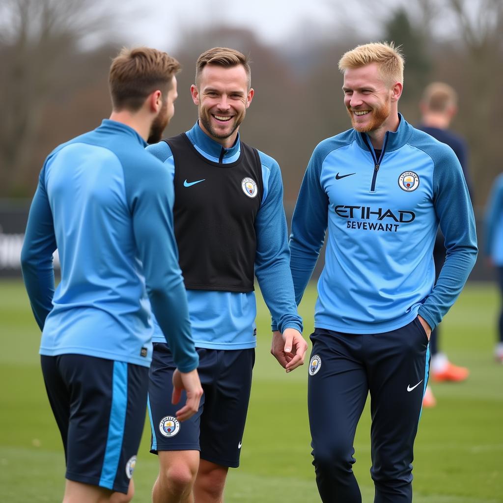 Haaland with his Man City teammates