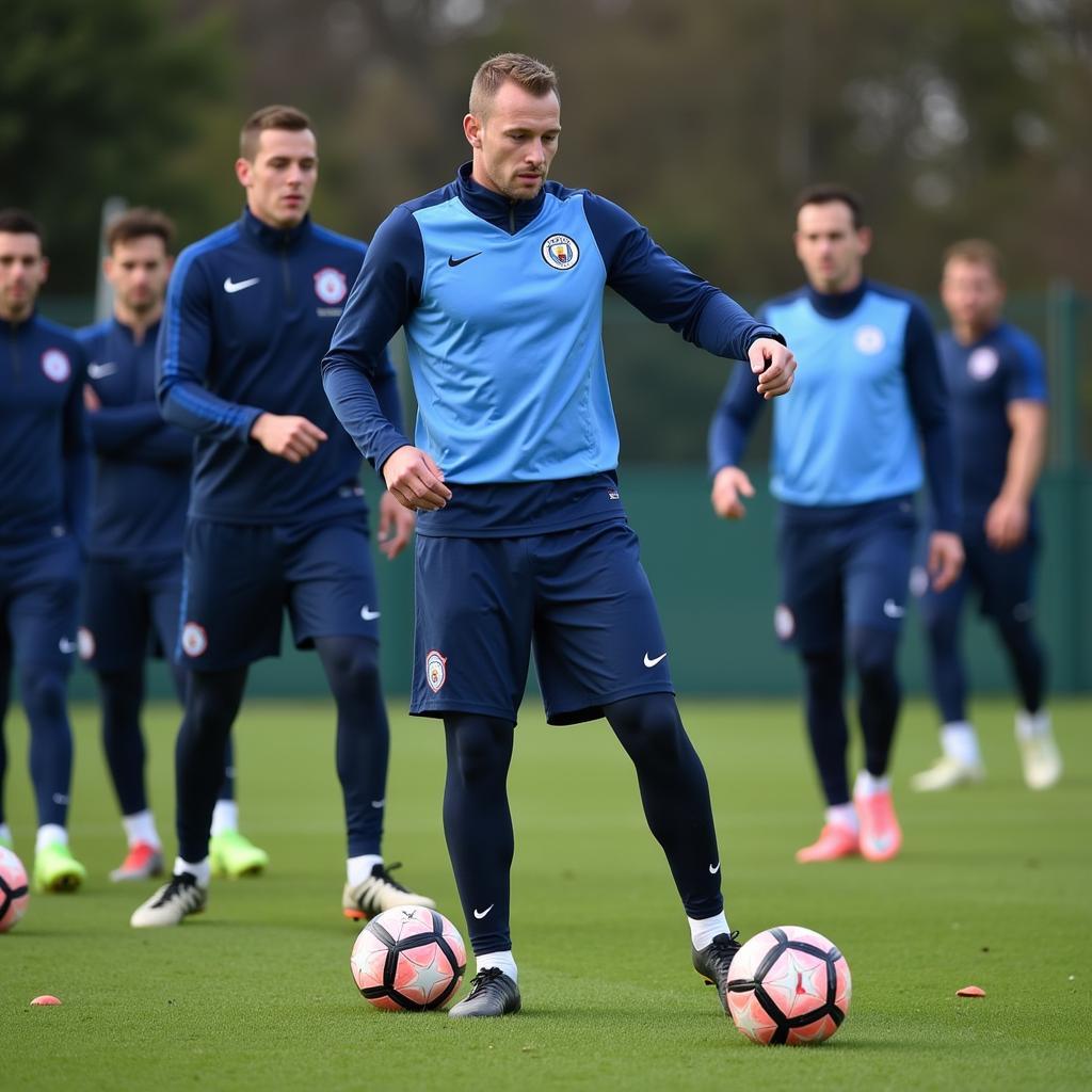 Haaland trains intensely with Manchester City.