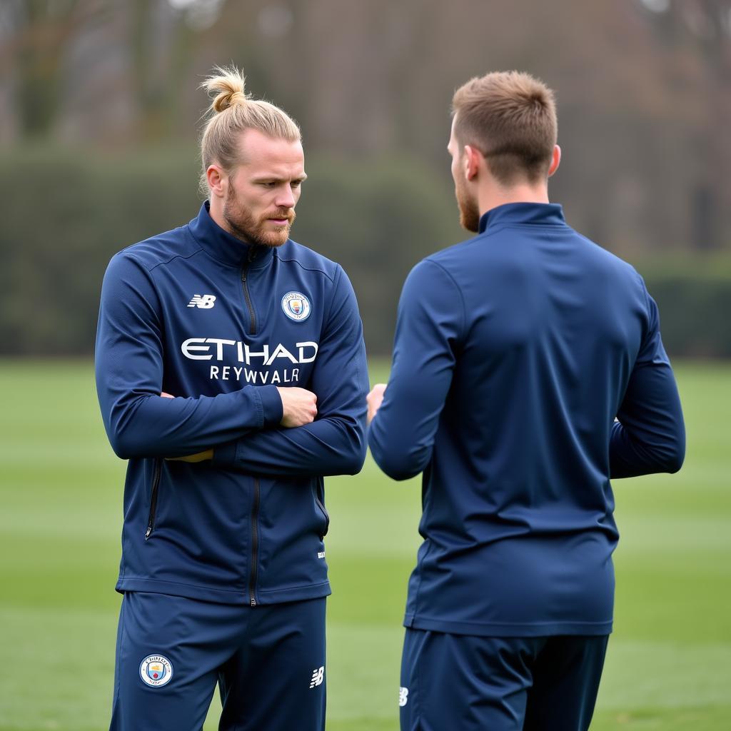 Haaland training with Manchester City teammates