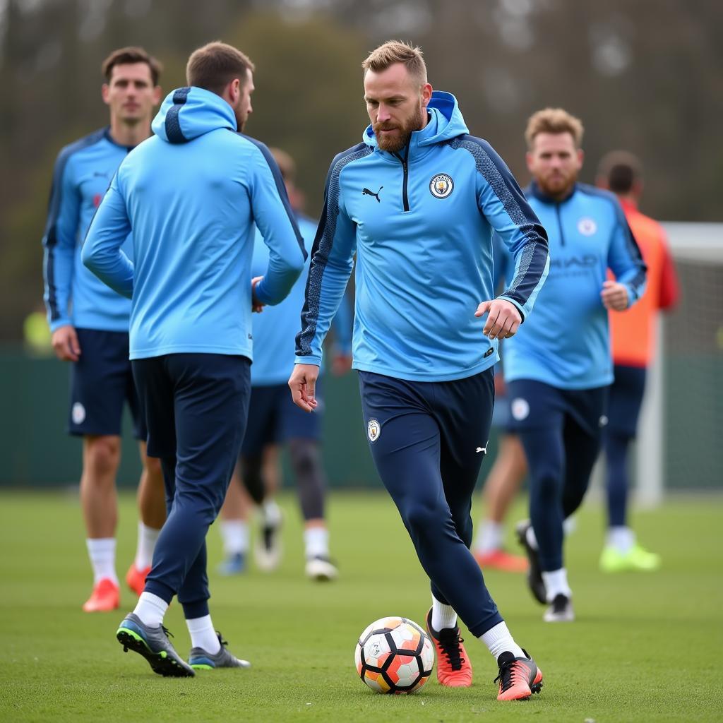 Haaland training with Man City