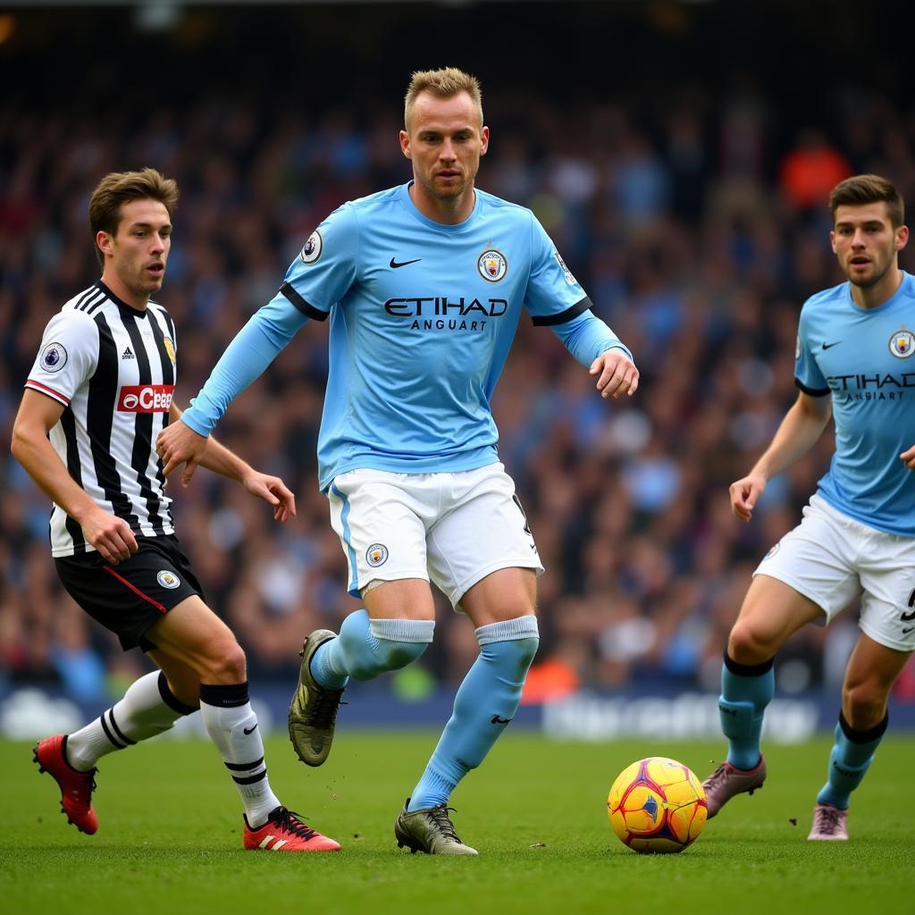 Erling Haaland playing for Manchester City