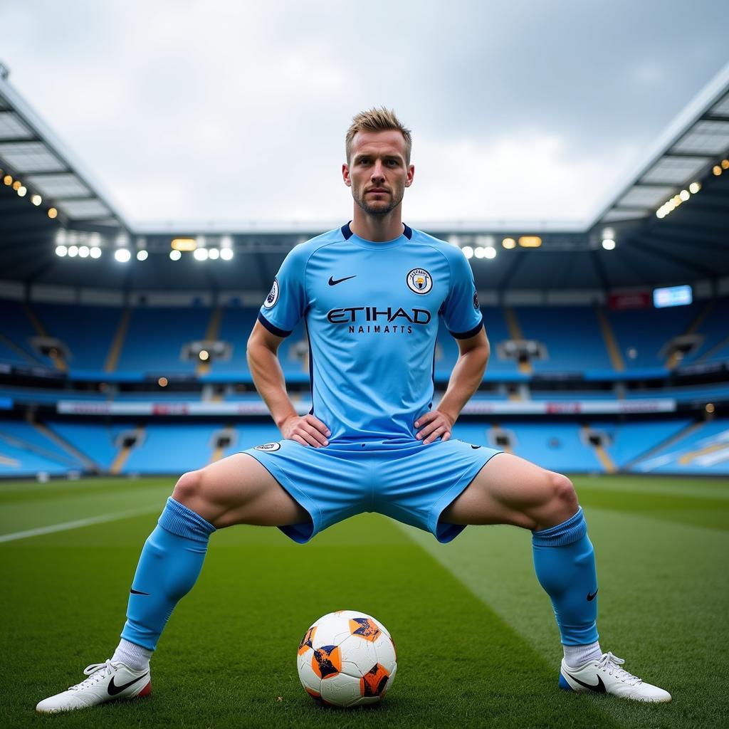 Erling Haaland in Manchester City kit