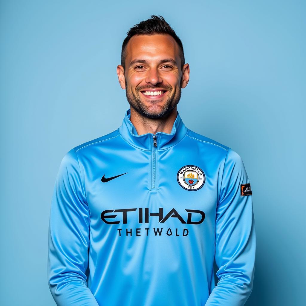 Haaland in Manchester City's sky blue jersey 