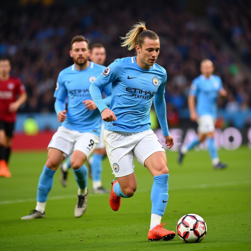 Haaland playing for Manchester City