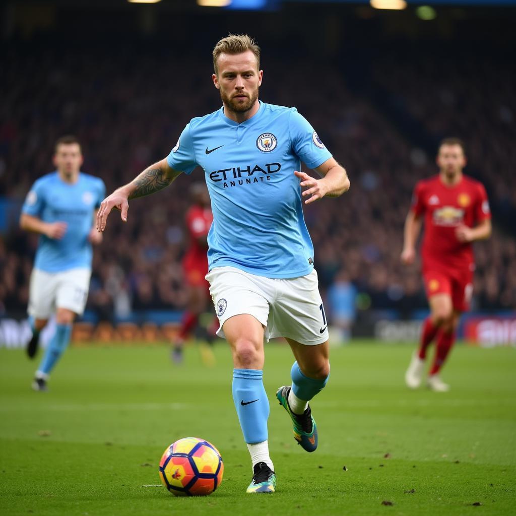 Erling Haaland in action for Manchester City