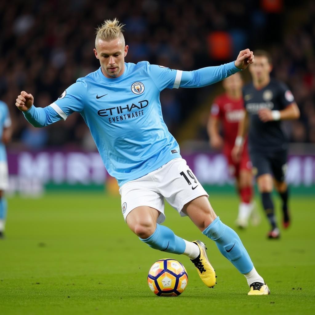 Erling Haaland in action for Manchester City