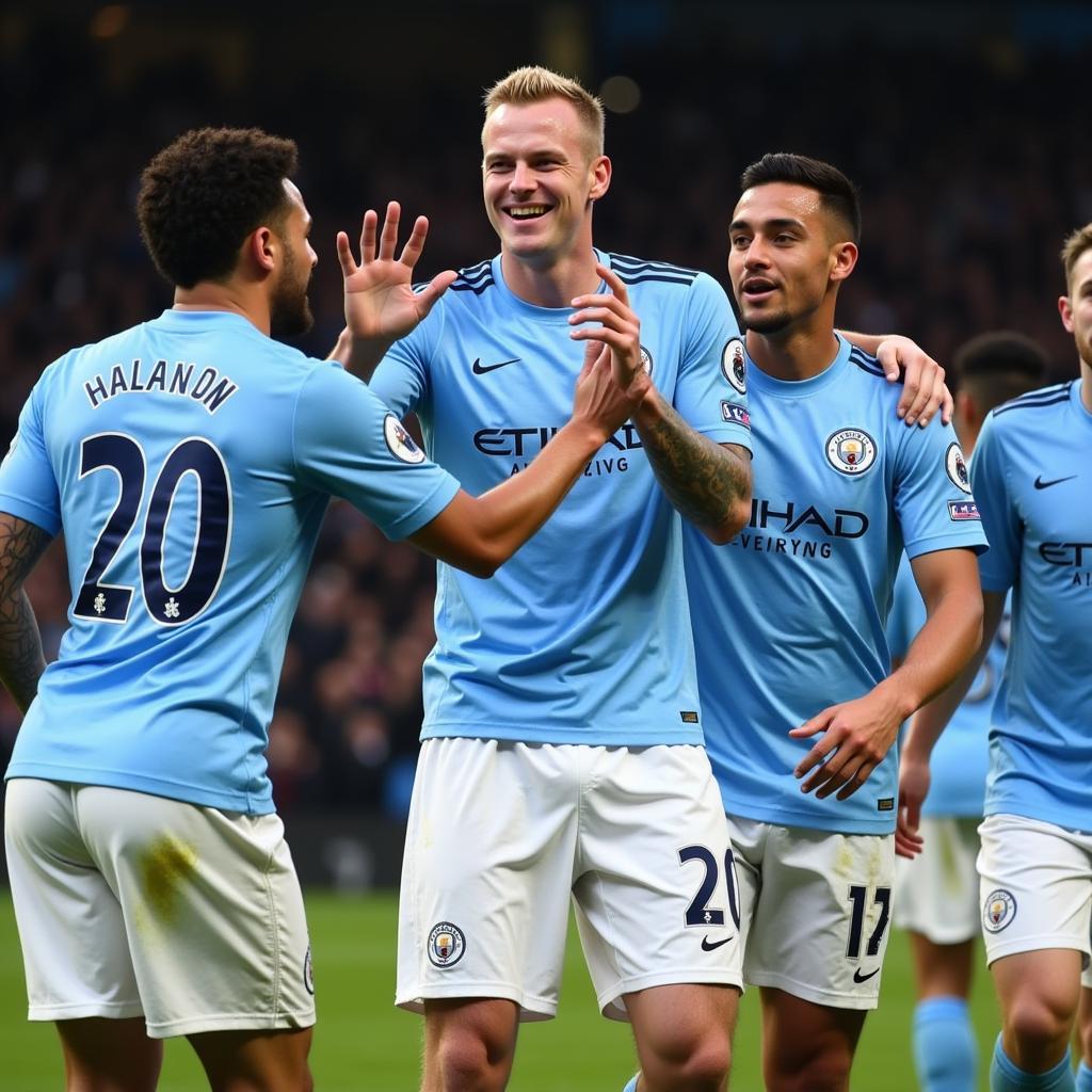 Haaland Celebrates with Manchester City