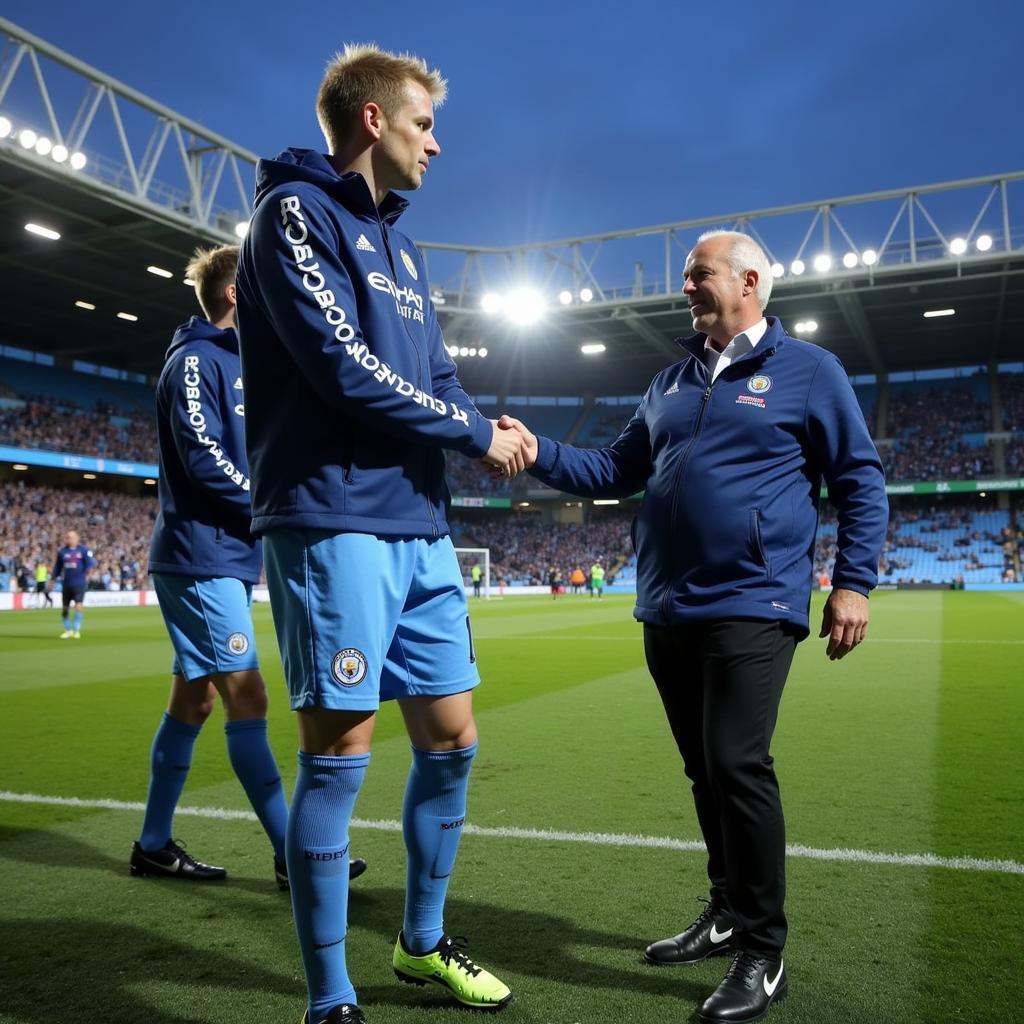 Haaland acknowledges the Manchester City supporters