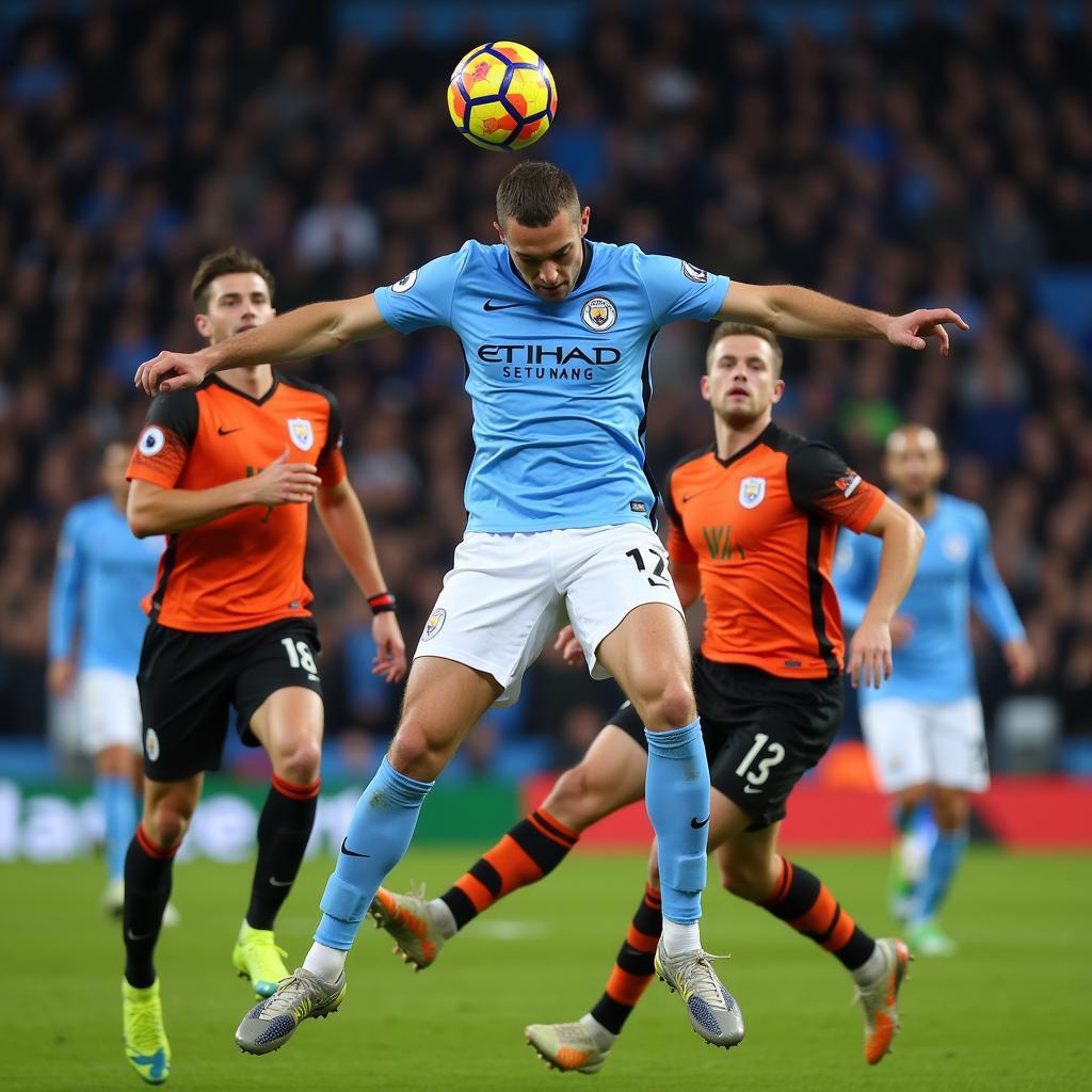 Haaland scores a powerful header for Manchester City