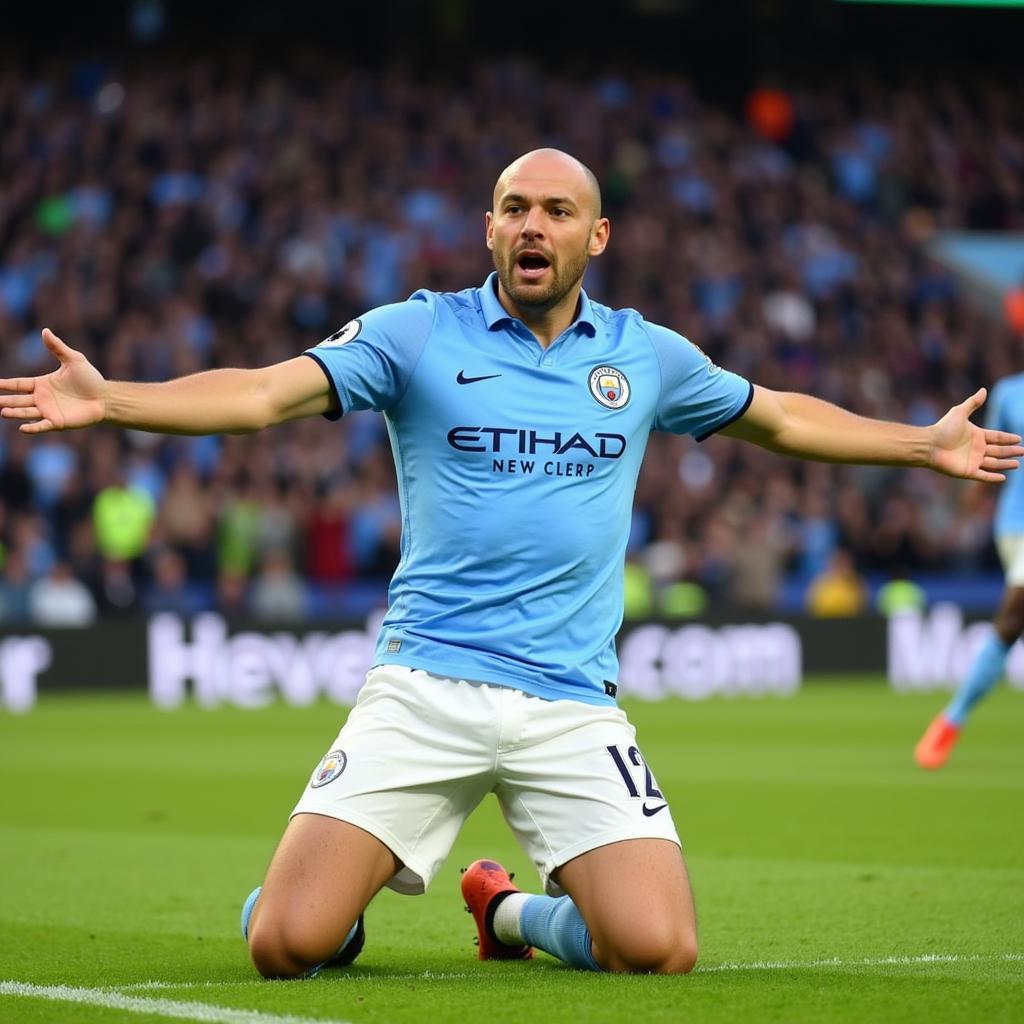 Haaland scores a goal for Manchester City