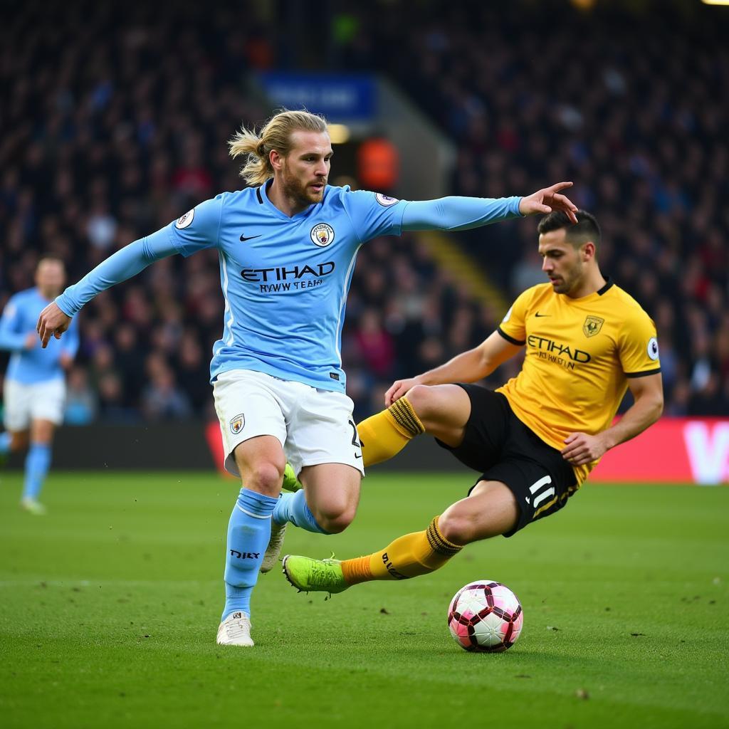 Haaland Scoring a Hat-trick for Manchester City