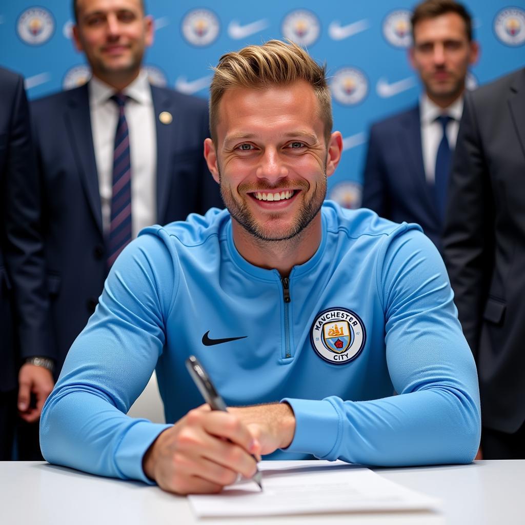 Haaland Signing His Manchester City Contract