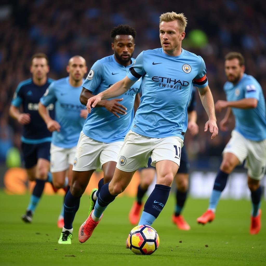 Erling Haaland leading the Manchester City attack