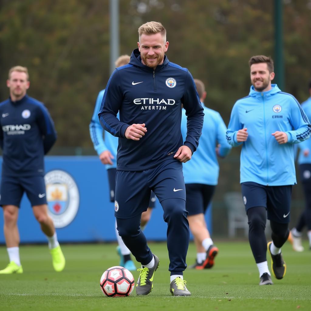 Haaland training with Manchester City