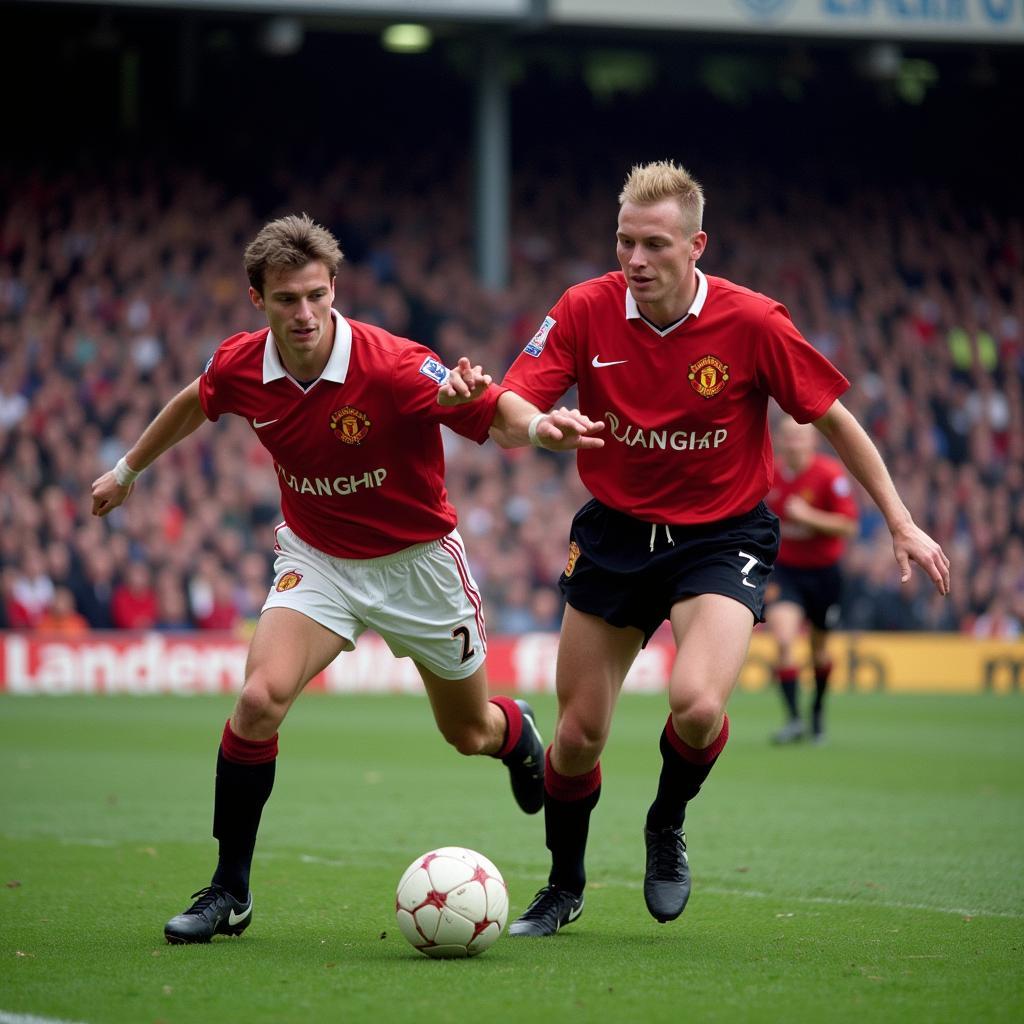 Haaland in action during the Manchester derby