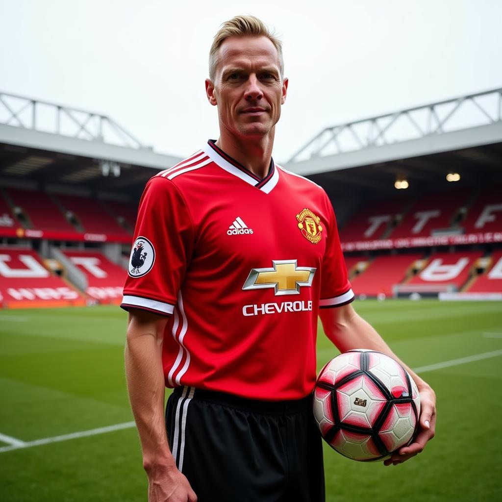 Haaland in a Manchester United kit