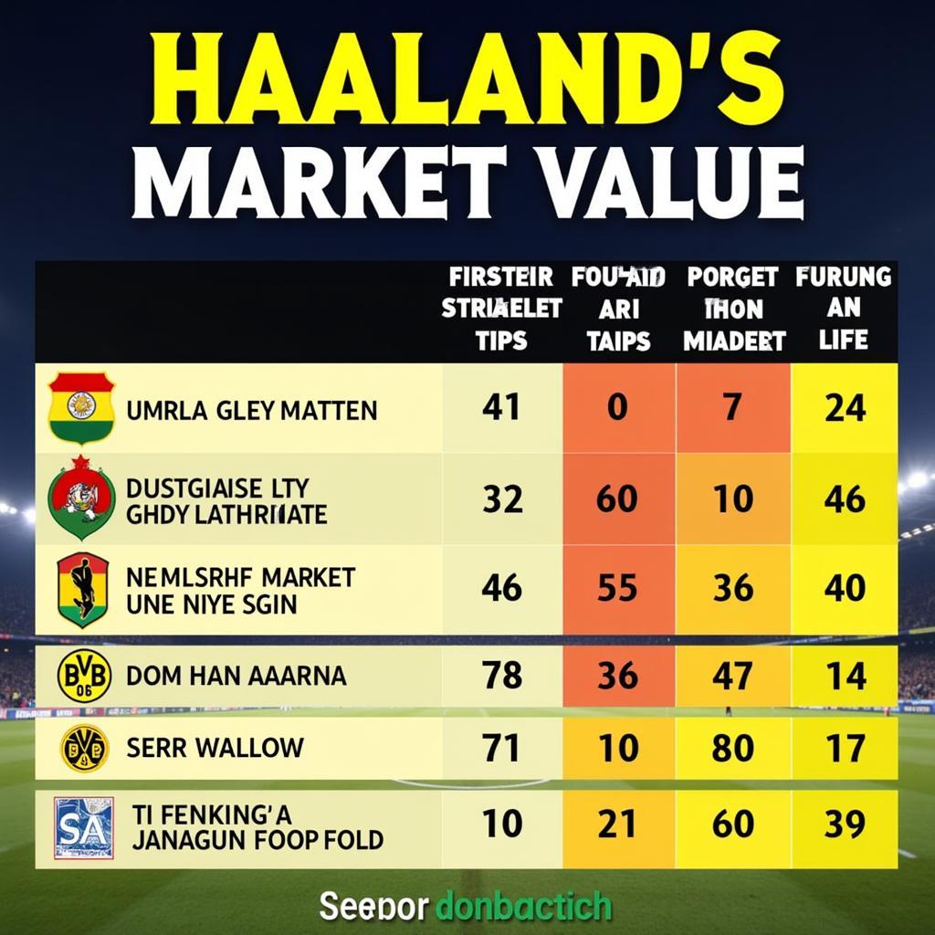 Haaland Market Value Comparison