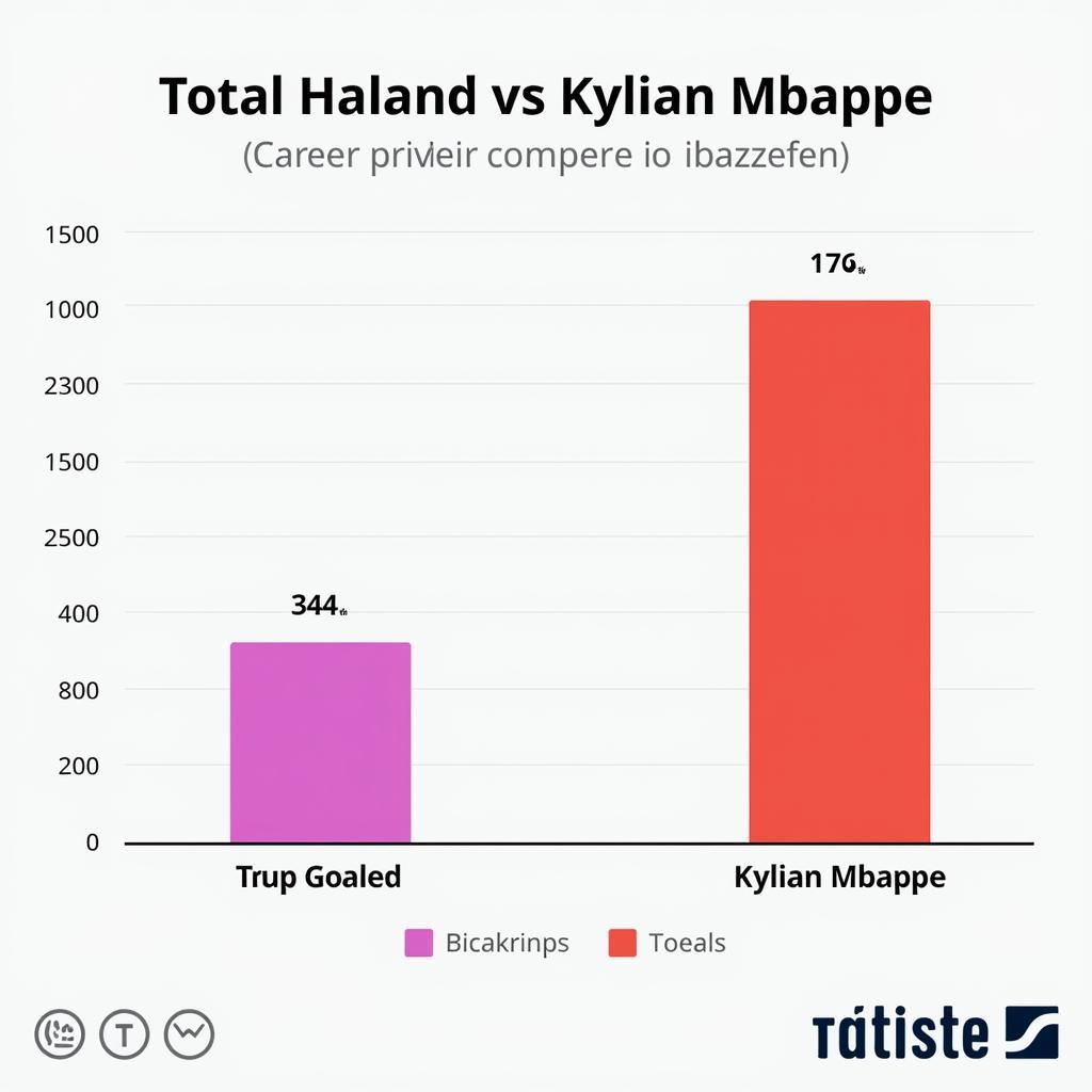 Chart comparing Haaland and Mbappe's career goals