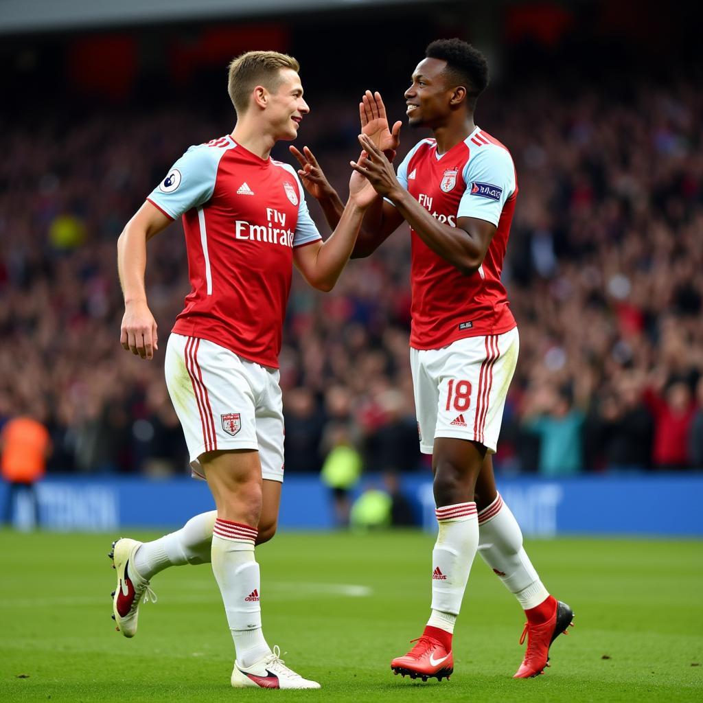 Haaland and Mbappé celebrate goal 