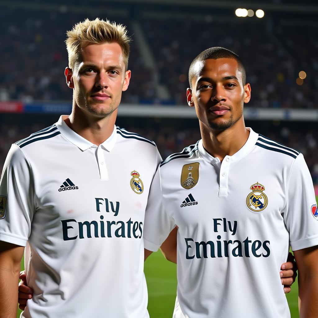 Haaland and Mbappe in Real Madrid kit