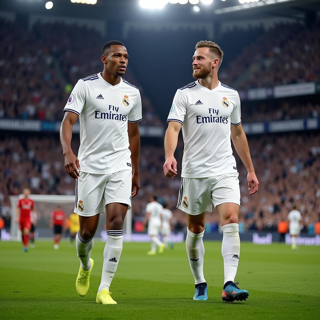 Haaland and Mbappe in Real Madrid Jerseys