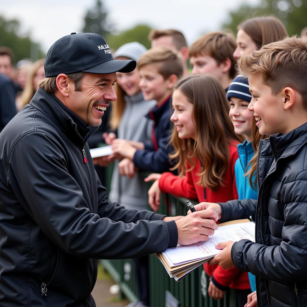 Erling Haaland meeting with young fans