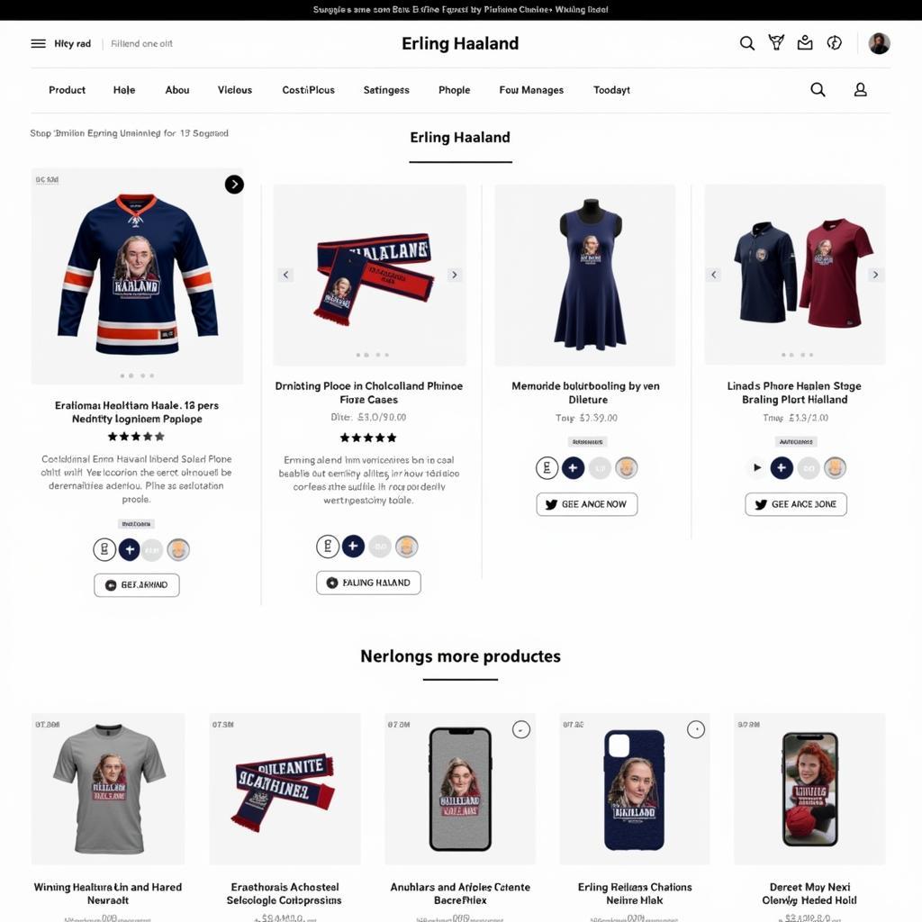 Online store selling Haaland merchandise