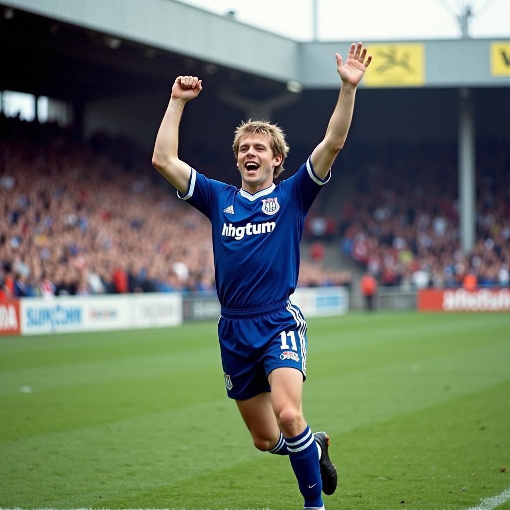 Erling Haaland celebrates his first goal for Molde FK