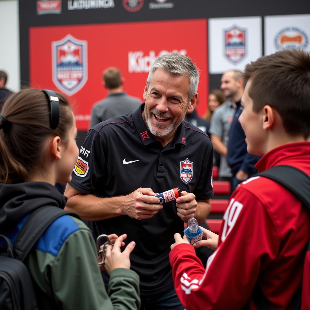 Erling Haaland engaging with fans