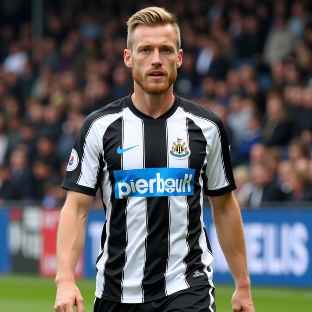 Mock-up of Haaland in a Newcastle Jersey