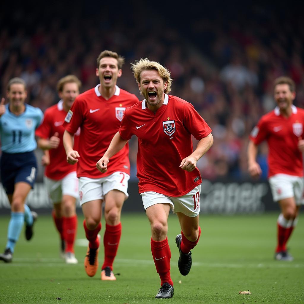 Haaland Celebrating a Goal for Norway