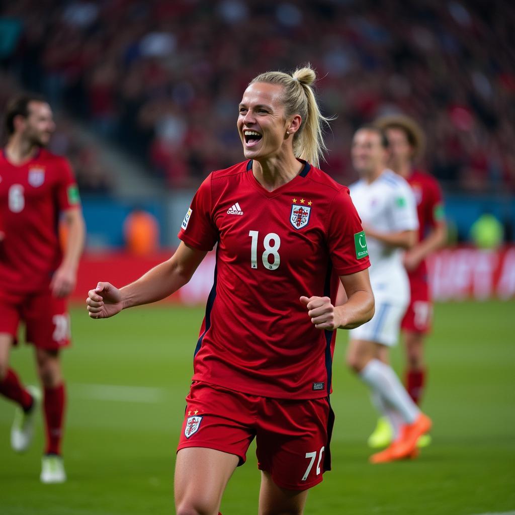 Haaland Celebrating a Goal for Norway