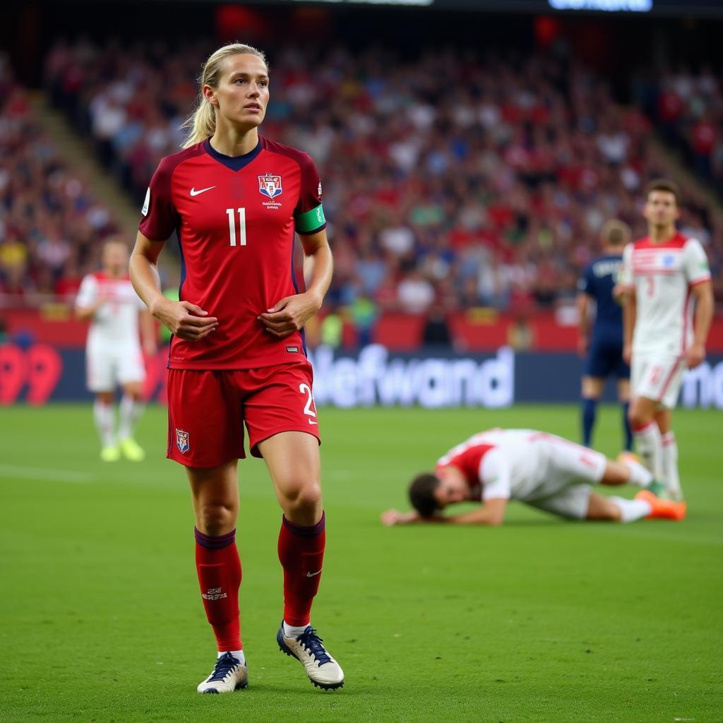 Erling Haaland playing for Norway in a qualifying match