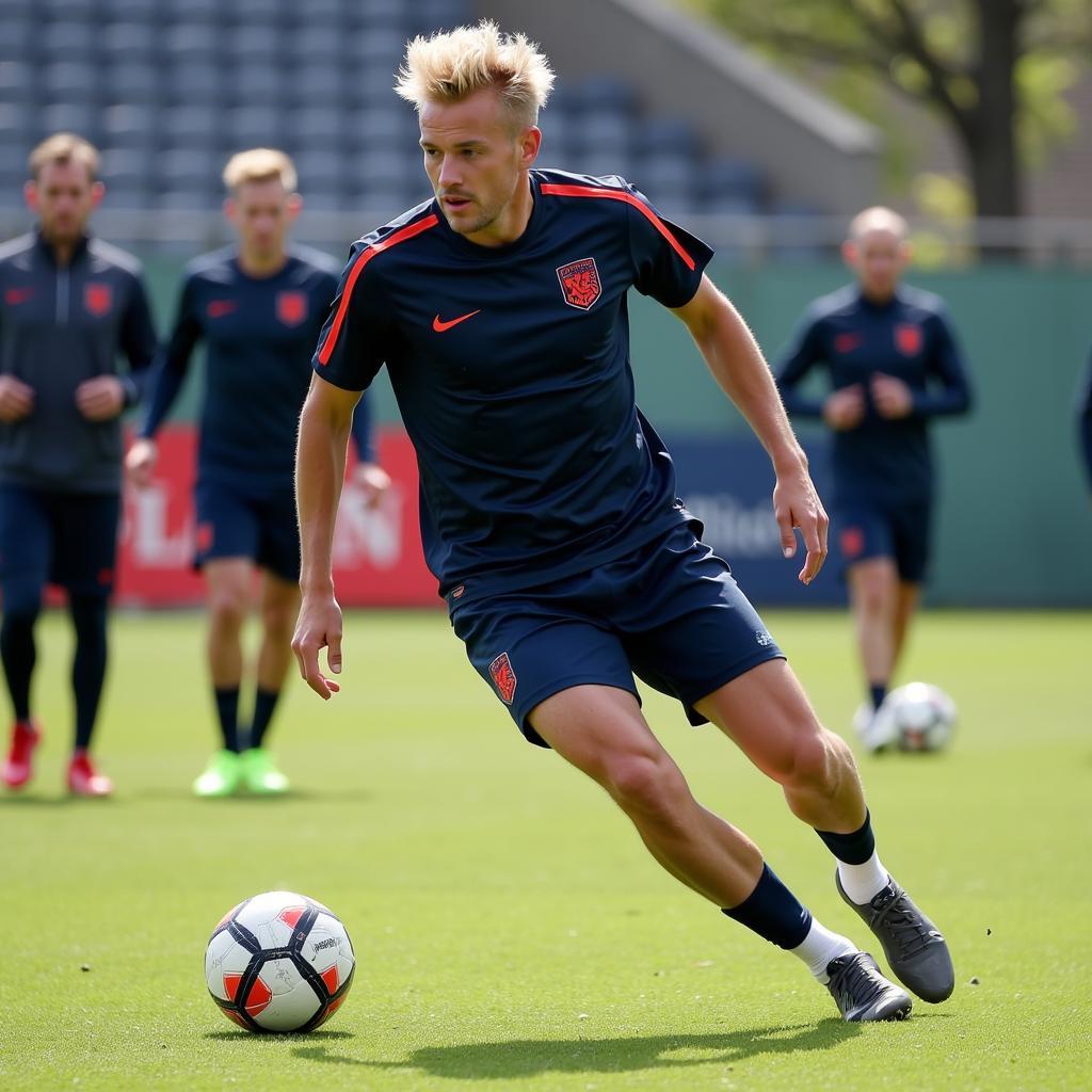 Haaland training with Norway national team